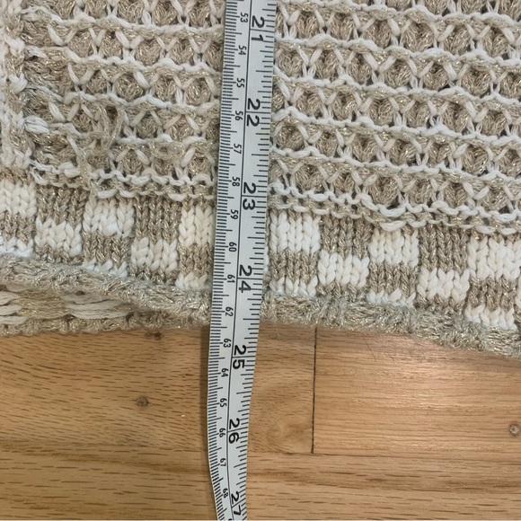 By Anthropologie Elliotte Lurex Sweater Tank Tie Strap Neutral Metallic Size XL - Picture 13 of 13